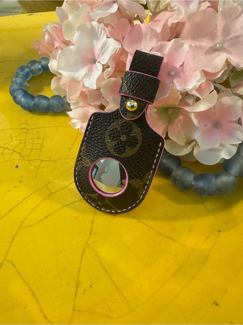 Canvas & Leather Apple Air Tag Holder